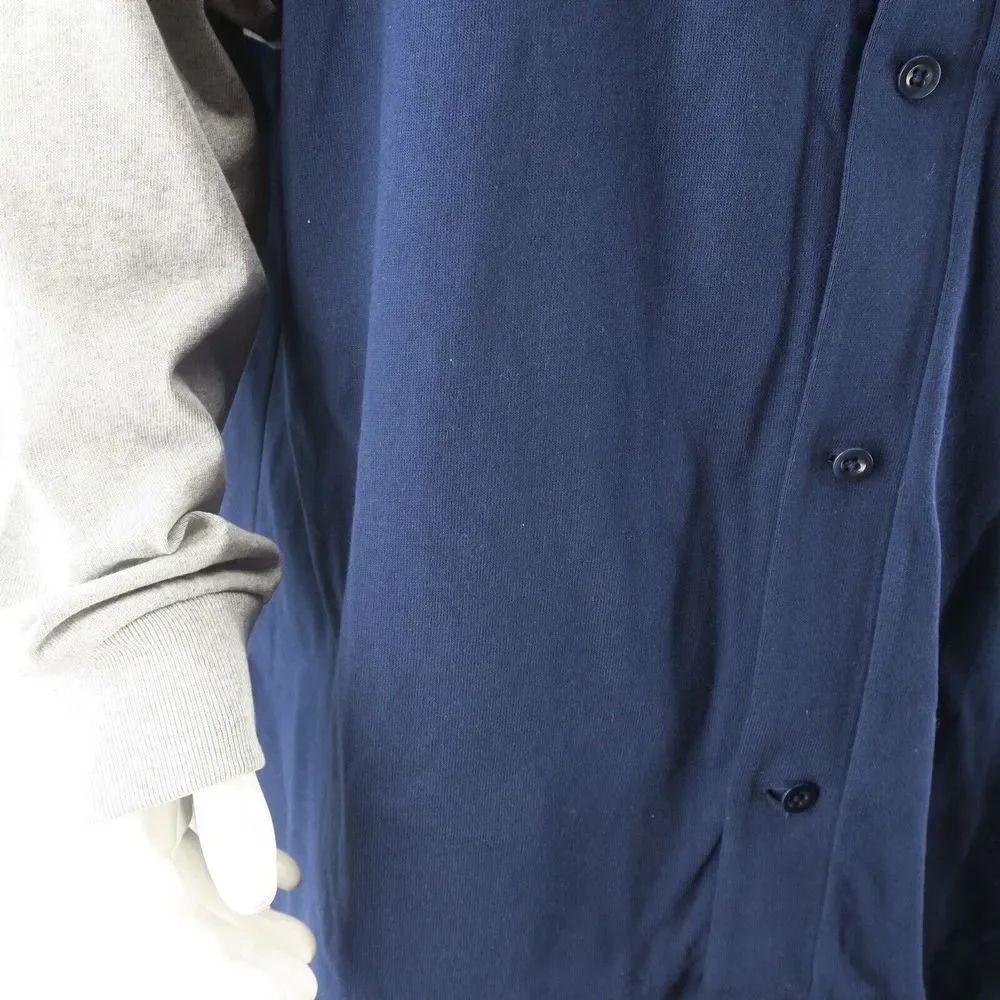 Ralph Lauren Polo Sweatshirt Mens 2XB Blue Hooded Baseball Jersey Shirt Spellout